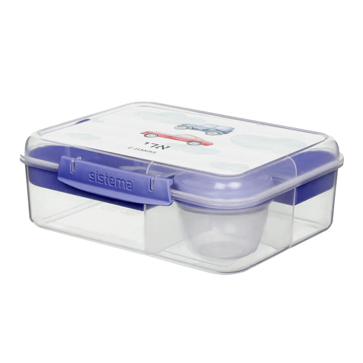 קופסת אוכל גדולה SISTEMA - משחק מכוניות