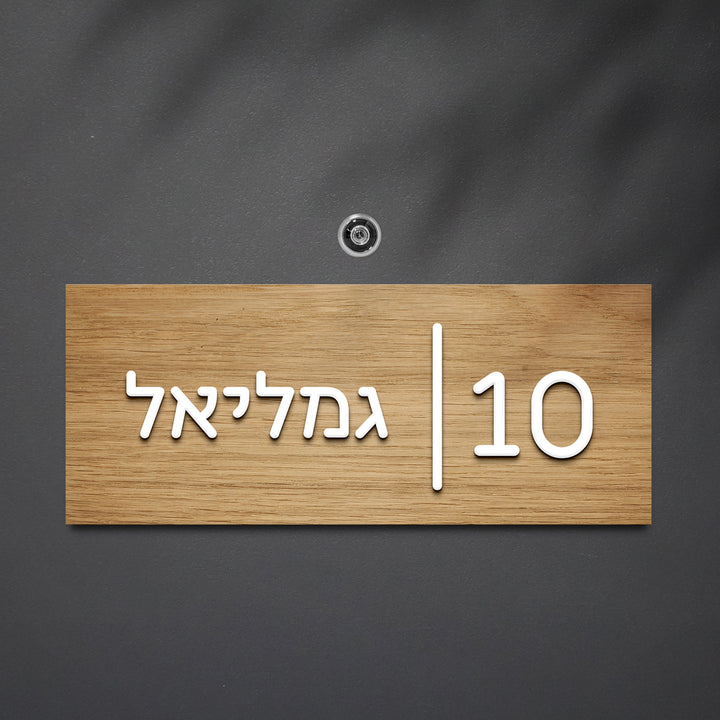 שלט לדלת אותיות בולטות משולב