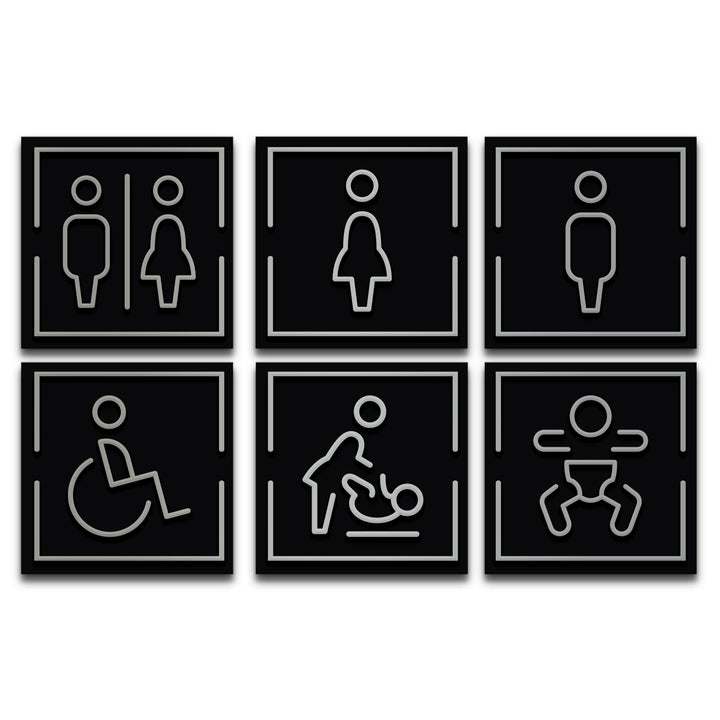 שלט לחדרי שירותים מעוצב